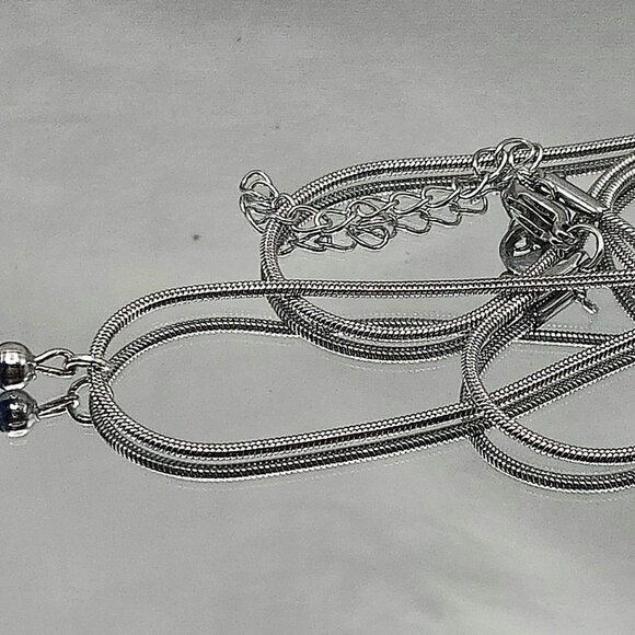 Stainless Steel Cobalt Blue Crystal Necklace and Earings Set - Picture 12 of 12